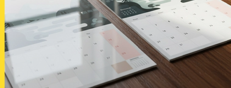 Calendários de Parede com Espiral Central